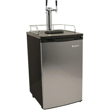 Edgestar 20 Inch Wide Dual Tap Kegerator for Full Size Kegs with Ultra Low Temp KC2000SSTWINA